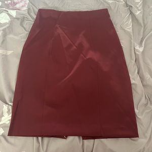 Burgundy pencil skirt